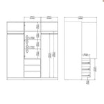 Naia Wardrobe with 2 Sliding Doors 1 Door 3 Drawers in Jackson Hickory Oak 