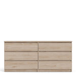 Naia Wide Chest of 6 Drawers (3+3) in Jackson Hickory Oak 