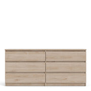 Naia Wide Chest of 6 Drawers (3+3) in Jackson Hickory Oak 