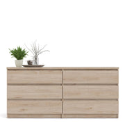 Naia Wide Chest of 6 Drawers (3+3) in Jackson Hickory Oak 