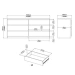 Naia Wide Chest of 6 Drawers (3+3) in Jackson Hickory Oak 