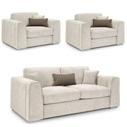 Naples Beige Fabric 3+1+1 Seater Sofa Set