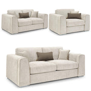 Naples Beige Fabric 3+2+1 Seater Sofa Set