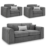 Naples Grey Fabric 3+1+1 Seater Sofa Set