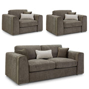 Naples Mocha Fabric 3+1+1 Seater Sofa Set