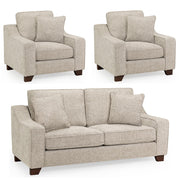Nebraska Beige Fabric 3+1+1 Seater Sofa Set