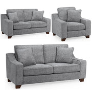 Nebraska Slate Grey Fabric 3+2+1 Seater Sofa Set