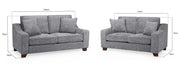 Nebraska Slate Grey Fabric 3+2 Seater Sofa Set