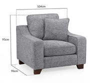 Nebraska Slate Grey Fabric Armchair