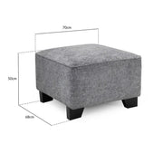 Nebraska Slate Grey Fabric Footstool