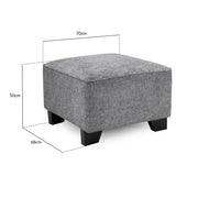 Nebraska Slate Grey Fabric Footstool