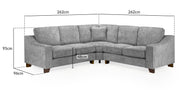 Nebraska Slate Grey Fabric Large Corner Sofa Suite