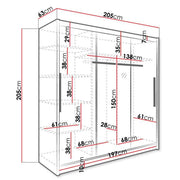 Nene I 205cm Sliding Door Wardrobe White 