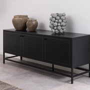 Newcastle 3 Door Sideboard in Matt Black 