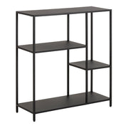Newcastle Asymmetrical Bookcase with 3 Shelves in Matt Black 