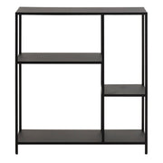 Newcastle Asymmetrical Bookcase with 3 Shelves in Matt Black 