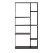 Newcastle Asymmetrical Bookcase with 6 Shelves in Matt Black 