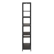 Newcastle Asymmetrical Bookcase with 6 Shelves in Matt Black 