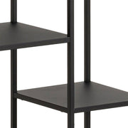 Newcastle Asymmetrical Bookcase with 6 Shelves in Matt Black 