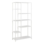 Newcastle Asymmetrical Bookcase with 6 Shelves in White 
