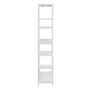 Newcastle Asymmetrical Bookcase with 6 Shelves in White 