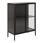 Newcastle Low 2 Door Display Cabinet in Matt Black 