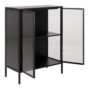 Newcastle Low 2 Door Display Cabinet in Matt Black 