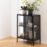 Newcastle Low 2 Door Display Cabinet in Matt Black 