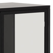 Newcastle Low 2 Door Display Cabinet in Matt Black 