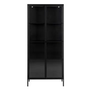Newcastle Tall 2 Door Display Cabinet in Matt Black 