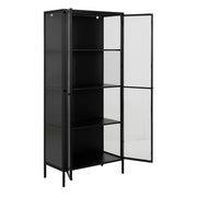 Newcastle Tall 2 Door Display Cabinet in Matt Black 
