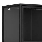Newcastle Tall 2 Door Display Cabinet in Matt Black 