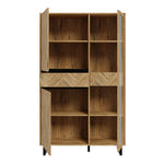 Nikomedes Display Cabinet in Spica Oak/Matt Black/Bartex Oak 