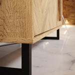 Nikomedes Display Cabinet in Spica Oak/Matt Black/Bartex Oak 