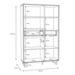 Nikomedes Display Cabinet in Spica Oak/Matt Black/Bartex Oak 
