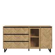 Nikomedes Sideboard in Spica Oak/Matt Black/Bartex Oak 