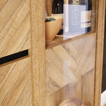 Nikomedes Sideboard in Spica Oak/Matt Black/Bartex Oak 