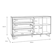 Nikomedes Sideboard in Spica Oak/Matt Black/Bartex Oak 