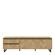 Nikomedes TV Unit  in Spica Oak/Matt Black/Bartex Oak 