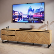 Nikomedes TV Unit  in Spica Oak/Matt Black/Bartex Oak 