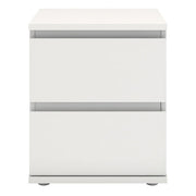 Nova Bedside 2 Drawer in White 