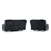 Novie Black Faux Leather 3+2 Seater Sofa Set