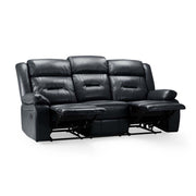 Novie Black Faux Leather 3 Seater Sofa