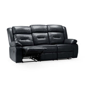 Novie Black Faux Leather 3 Seater Sofa