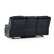 Novie Black Faux Leather 3 Seater Sofa