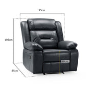 Novie Black Faux Leather Armchair