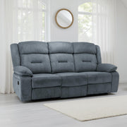 Novie Grey Fabric 3 Seater Manual Recliner Sofa