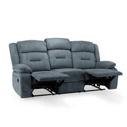 Novie Grey Fabric 3 Seater Manual Recliner Sofa