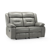 Novie Grey Faux Leather 2 Seater Manual Recliner Sofa