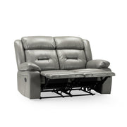 Novie Grey Faux Leather 2 Seater Manual Recliner Sofa